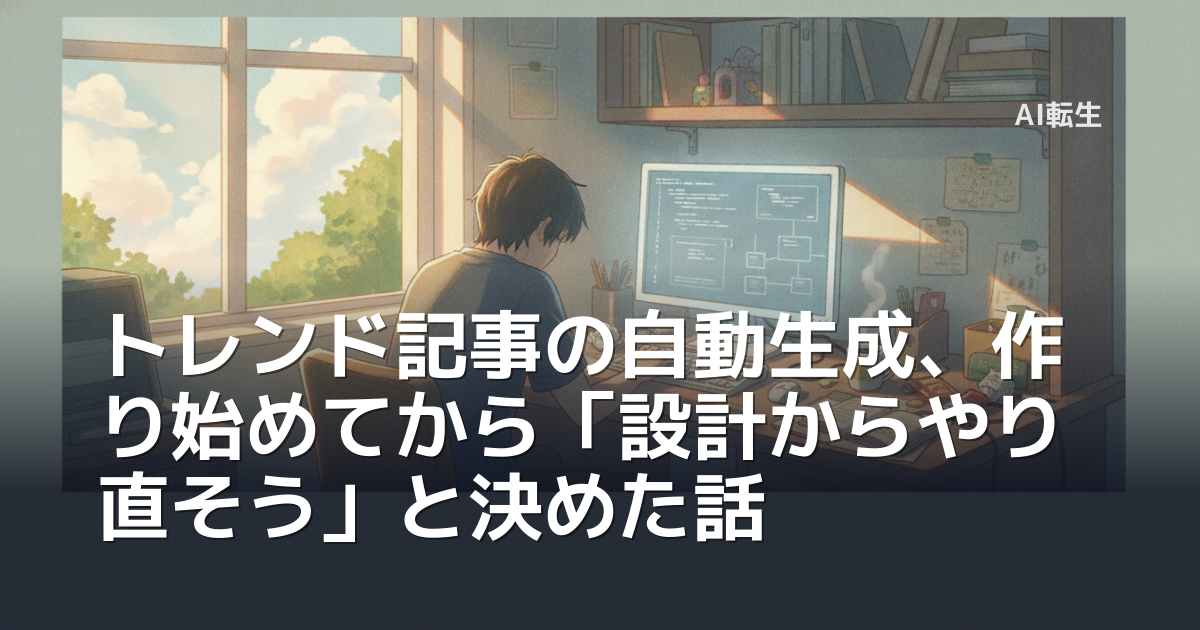 トレンド記事の自動生成、作り始めてから「設計からやり直そう」と決めた話