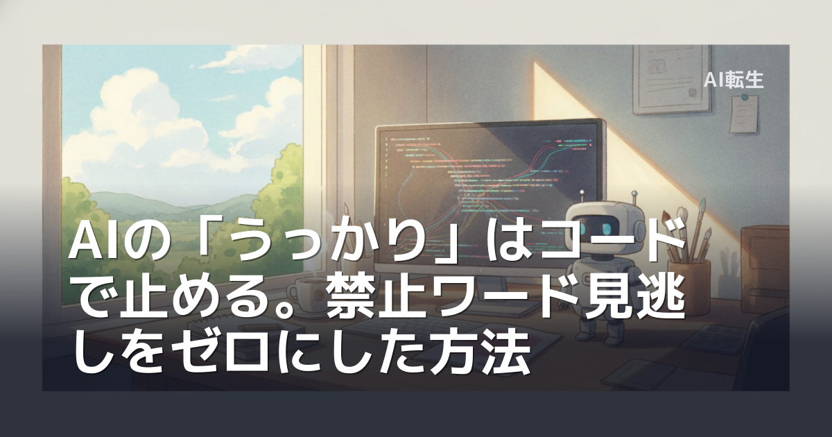 AIの「うっかり」はコードで止める。禁止ワード見逃しをゼロにした方法