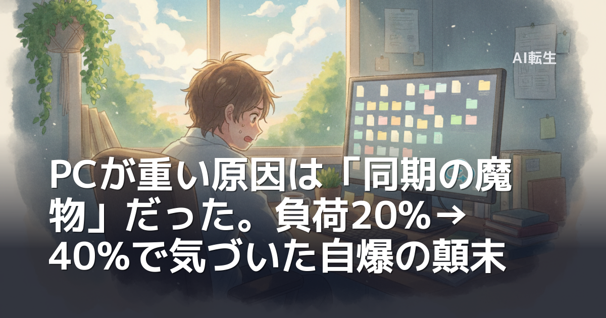 PCが重い原因は「同期の魔物」だった。負荷20%→40%で気づいた自爆の顛末